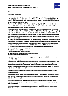 Preview image of End User License Agreement (EULA) ZEISS Metrology Software