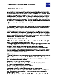 Preview image of ZEISS Software Maintenance Agreement 