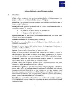Preview image of ZEISS Software Maintenance Agreement Terms and Conditions