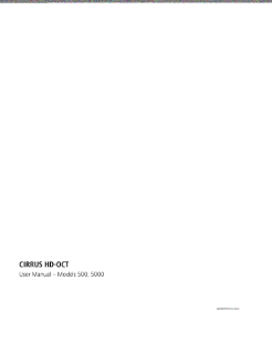 Preview image of ZEISS CIRRUS HD-OCT 500/5000 - User Manual