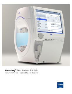 Preview image of Humphrey Field Analyzer 3 User Manual: Software Version 1.4 for Models 830, 840, 850 & 860