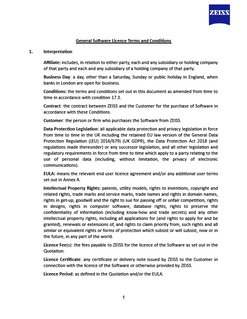 Preview image of ZEISS UK General Software Licence Terms and Conditions WITH Annex A