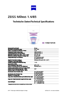 Preview image of ZEISS Milvus 1.4/85