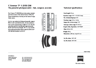 Preview image of ZEISS C Sonnar T* 1.5/50 ZM