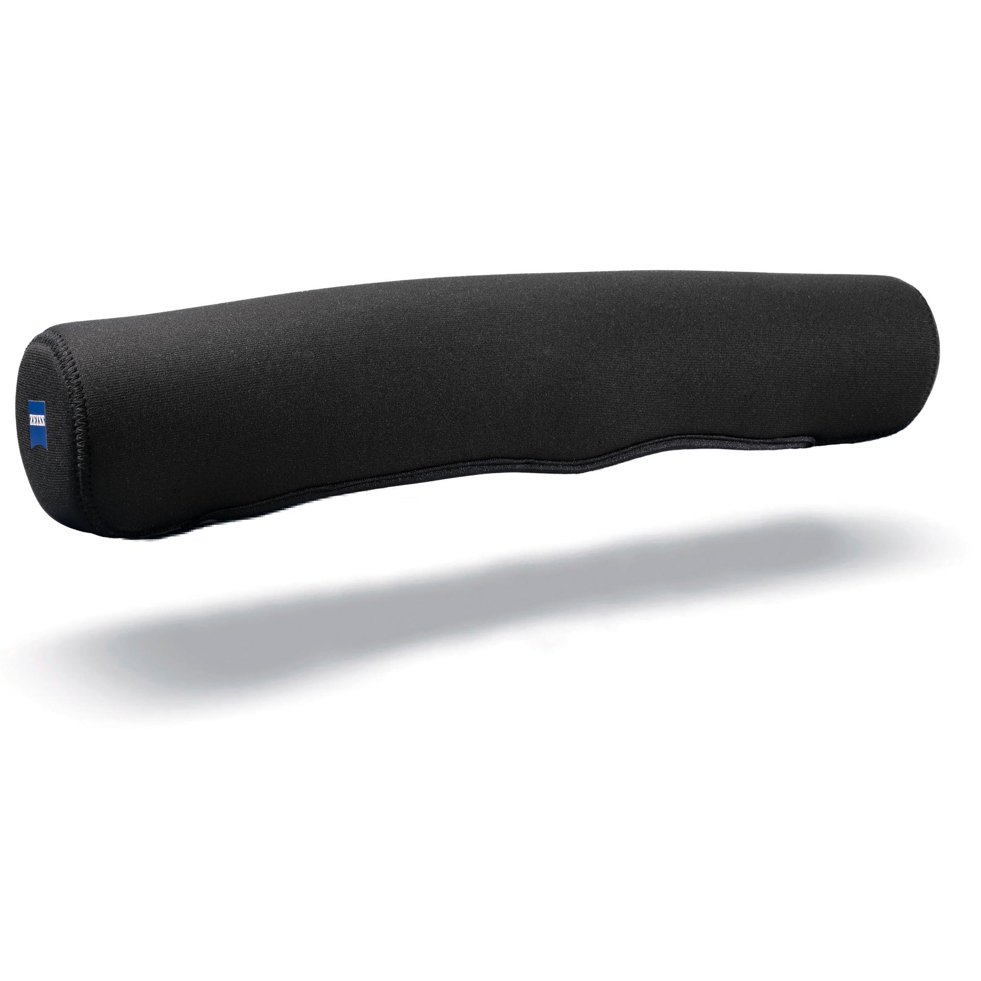 Black neoprene protective cover with a small ZEISS logo on the side, designed to fit over optical equipment.