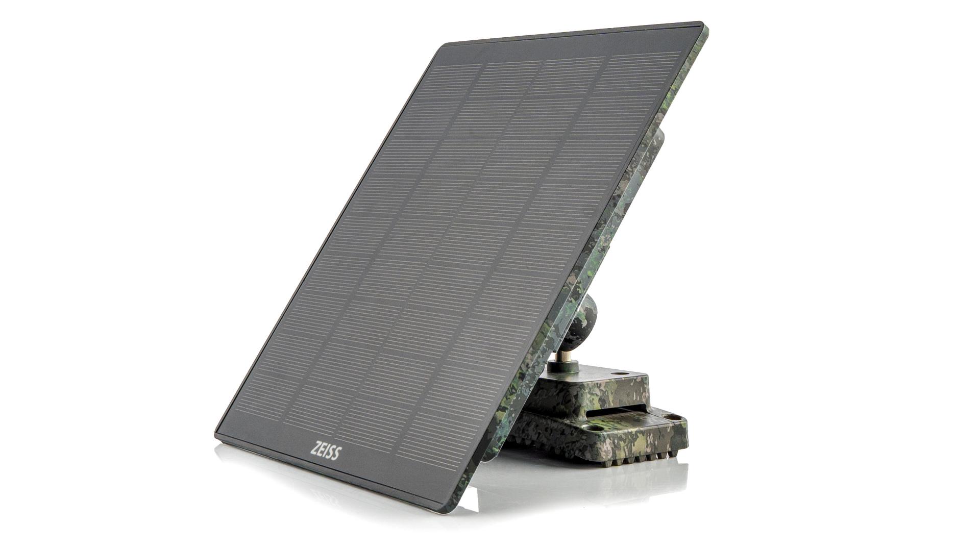 ZEISS trail camera solar panel accessory with camouflage mount for extended outdoor use and reliable power supply