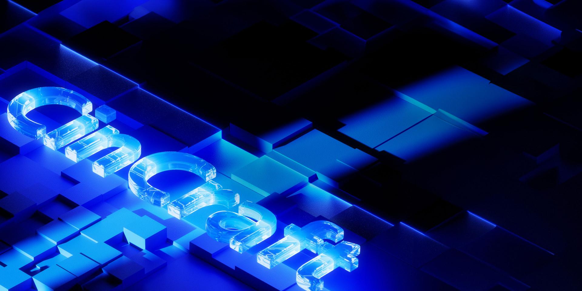 Glowing 3D text reading "craft" is embedded in a futuristic, blue-lit geometric surface.