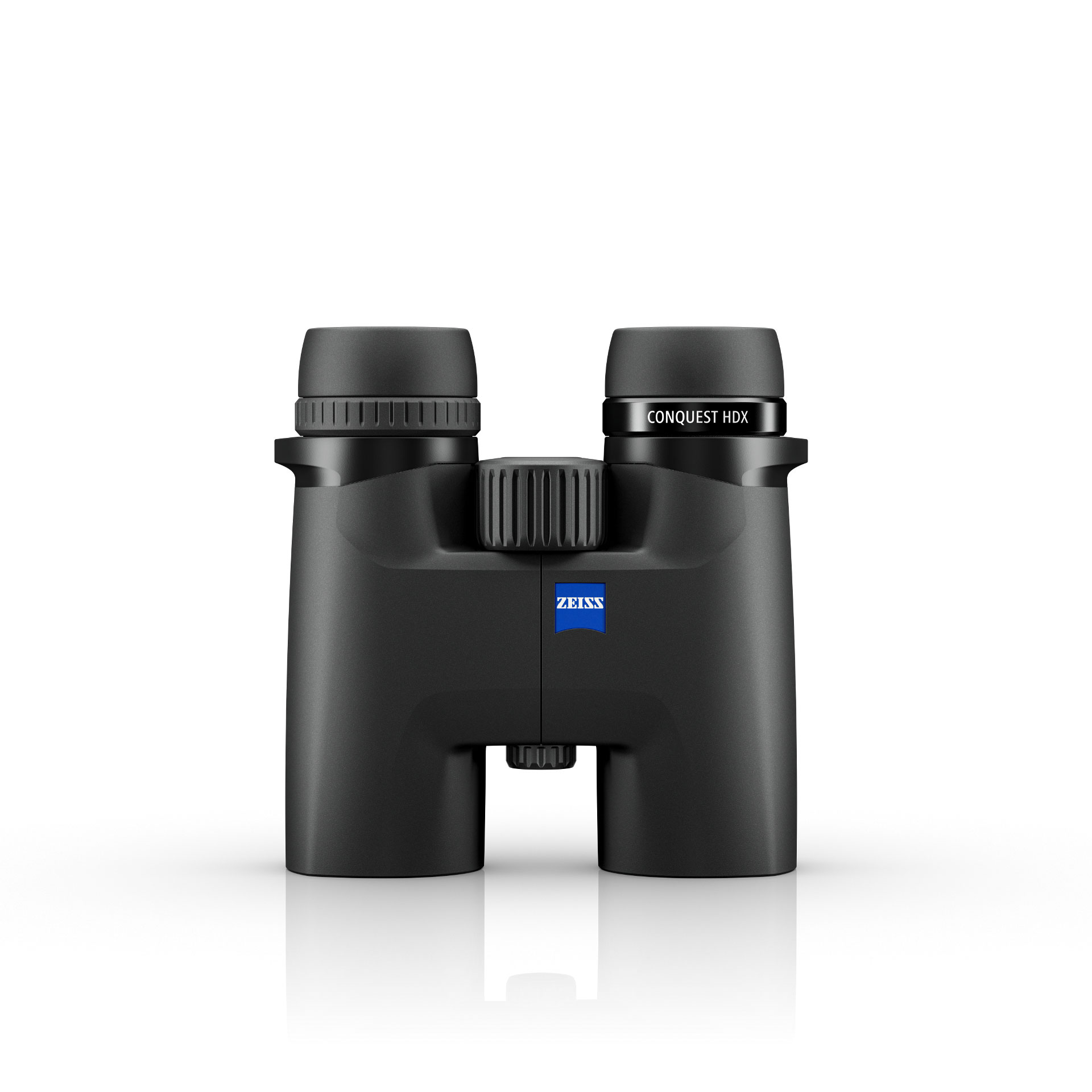 Black ZEISS Conquest HD binoculars with textured focus wheel and ZEISS logo displayed on the front.