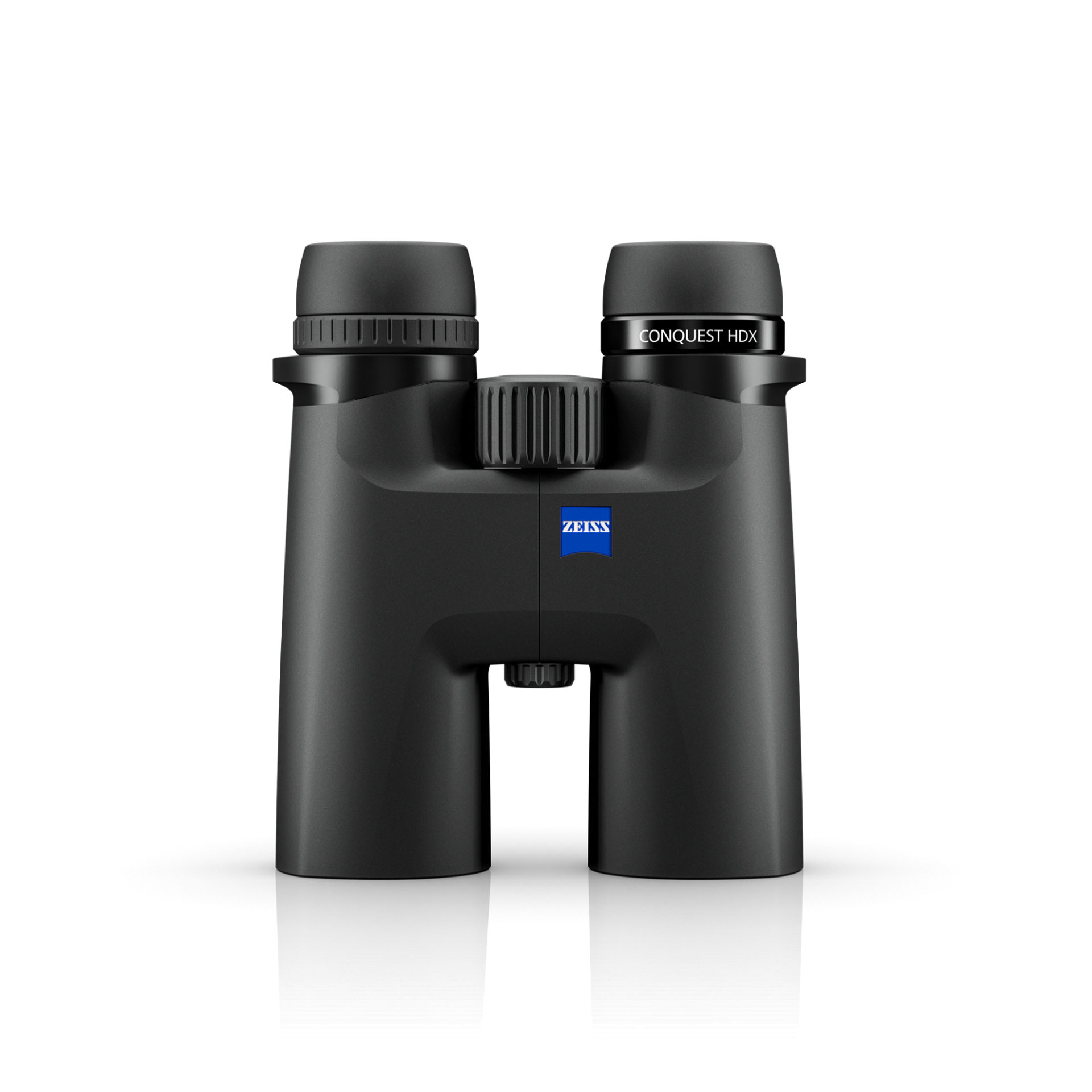 Black ZEISS CONQUEST HD binoculars with a central focusing wheel and the ZEISS logo displayed on the front.