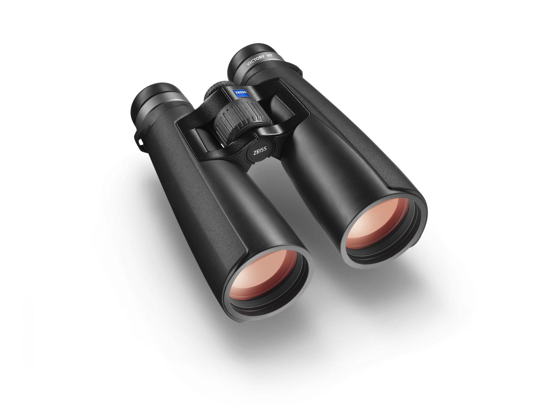 Black ZEISS binoculars with large objective lenses and a central focusing wheel, displayed on a white background.