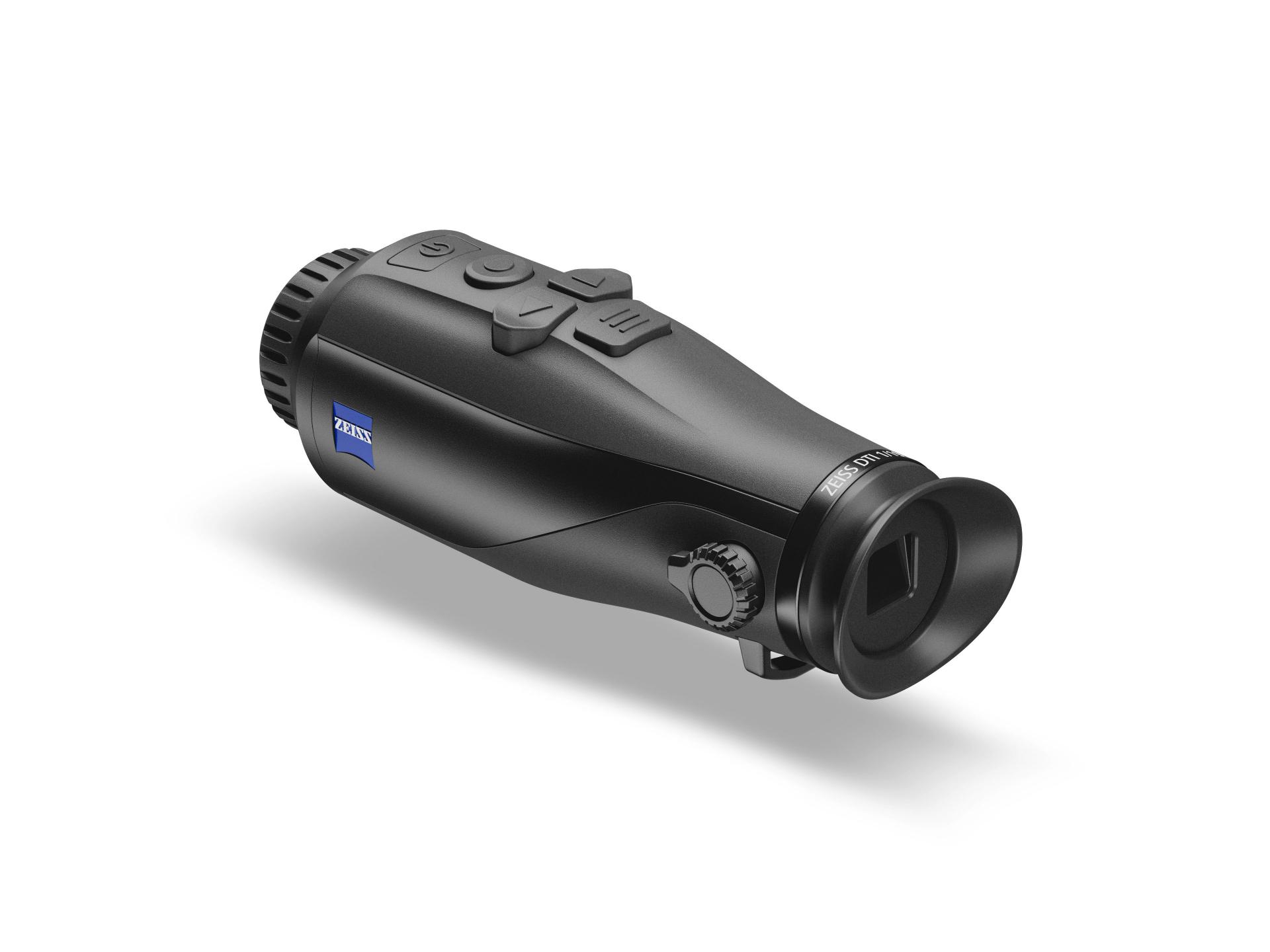 Handheld thermal imaging monocular with a sleek black design and visible ZEISS logo on the side.