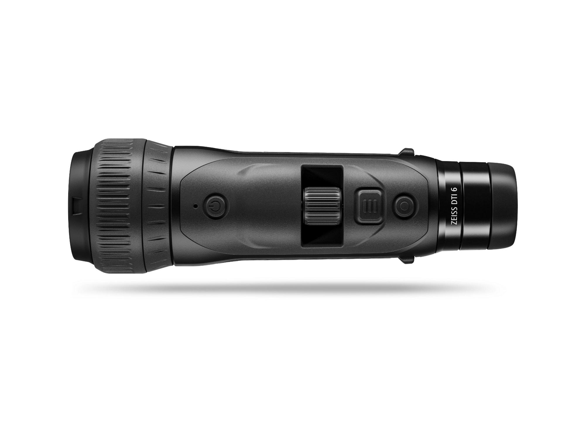 Side view of a black ZEISS thermal imaging monocular with control buttons and a focus dial.