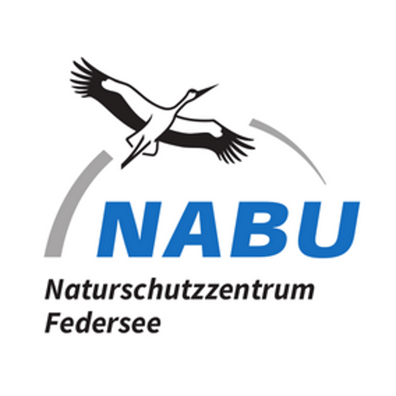Logo of NABU featuring a flying bird in black outline above the bold blue letters "NABU".
