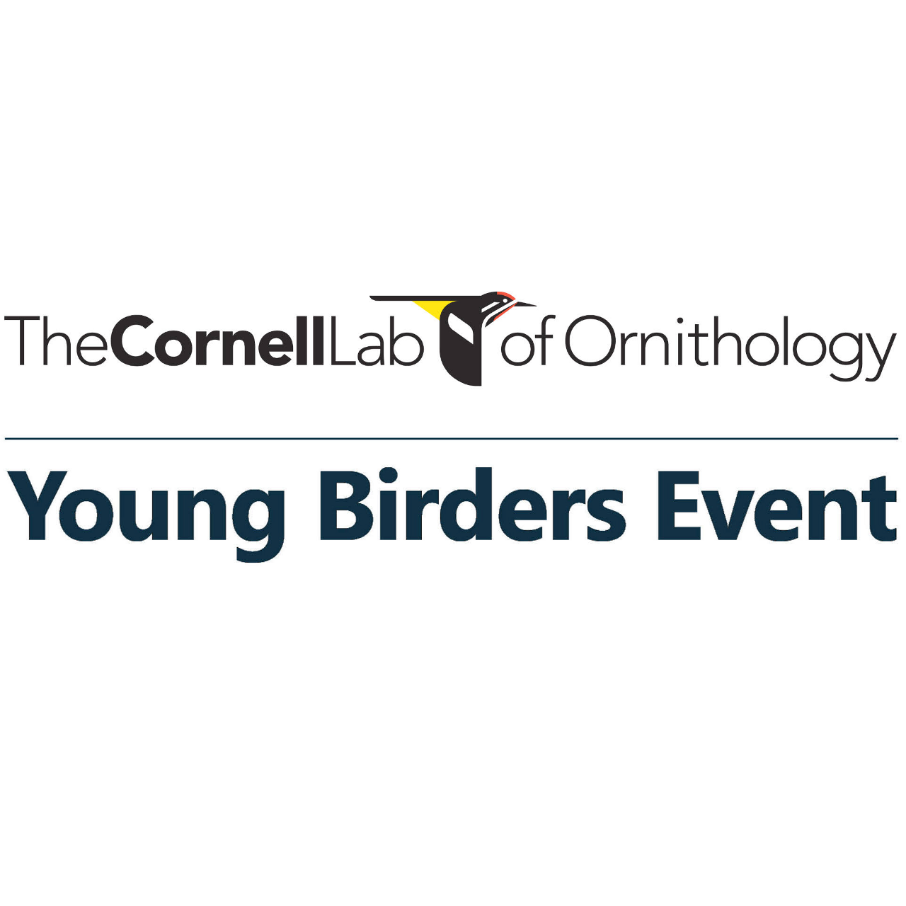 Logo for the ZEISS Young Birders Event featuring bold blue text and a stylized bird graphic.