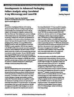 Preview image of Developments in Advanced Packaging Failure Analysis using Correlated X-ray Microscopy and LaserFIB