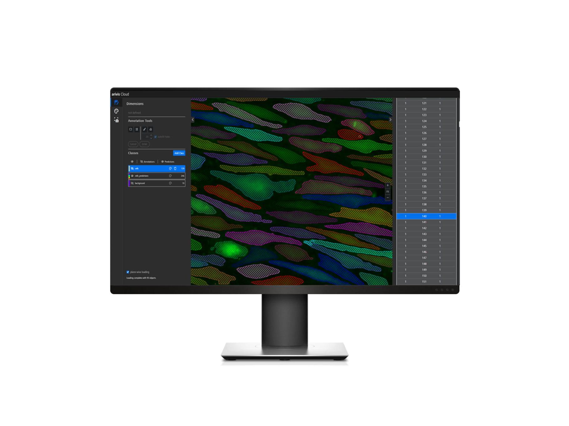 Computer screen with arivis cloud software