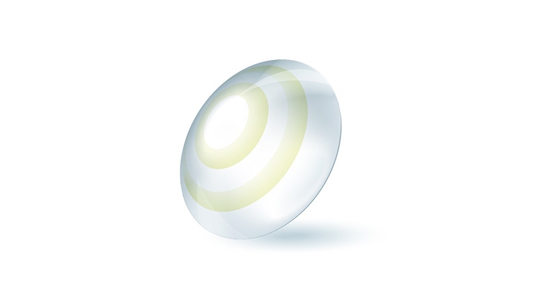 3D illustration of soft contact lens.