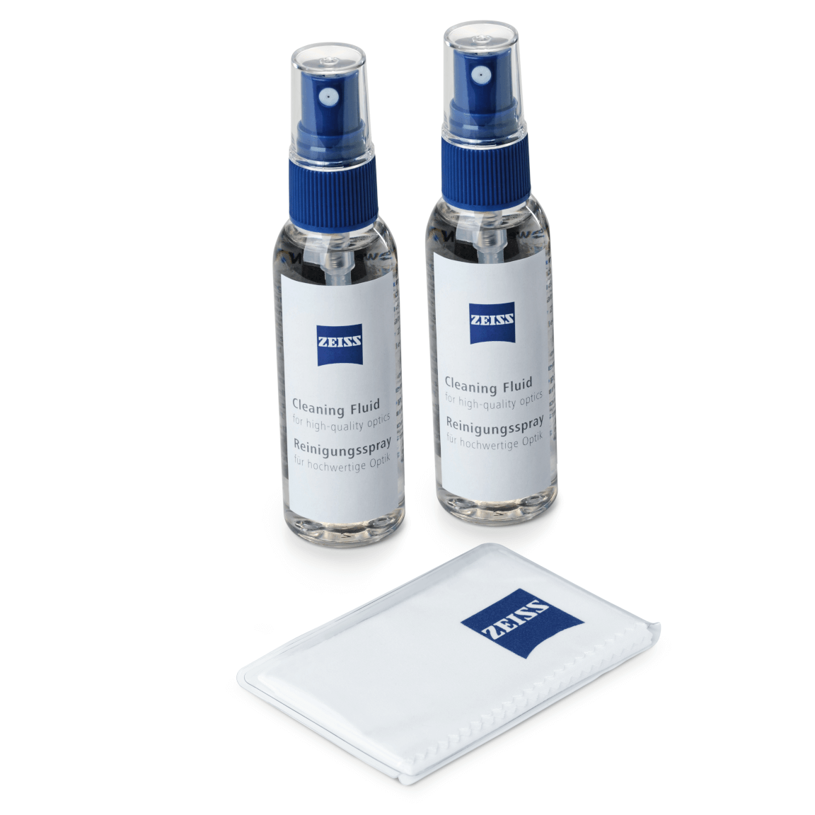 Cleaning spectacle lenses has never been easier, thanks to the specially-designed ZEISS Lens Spray and ZEISS Microfibre Cloth.